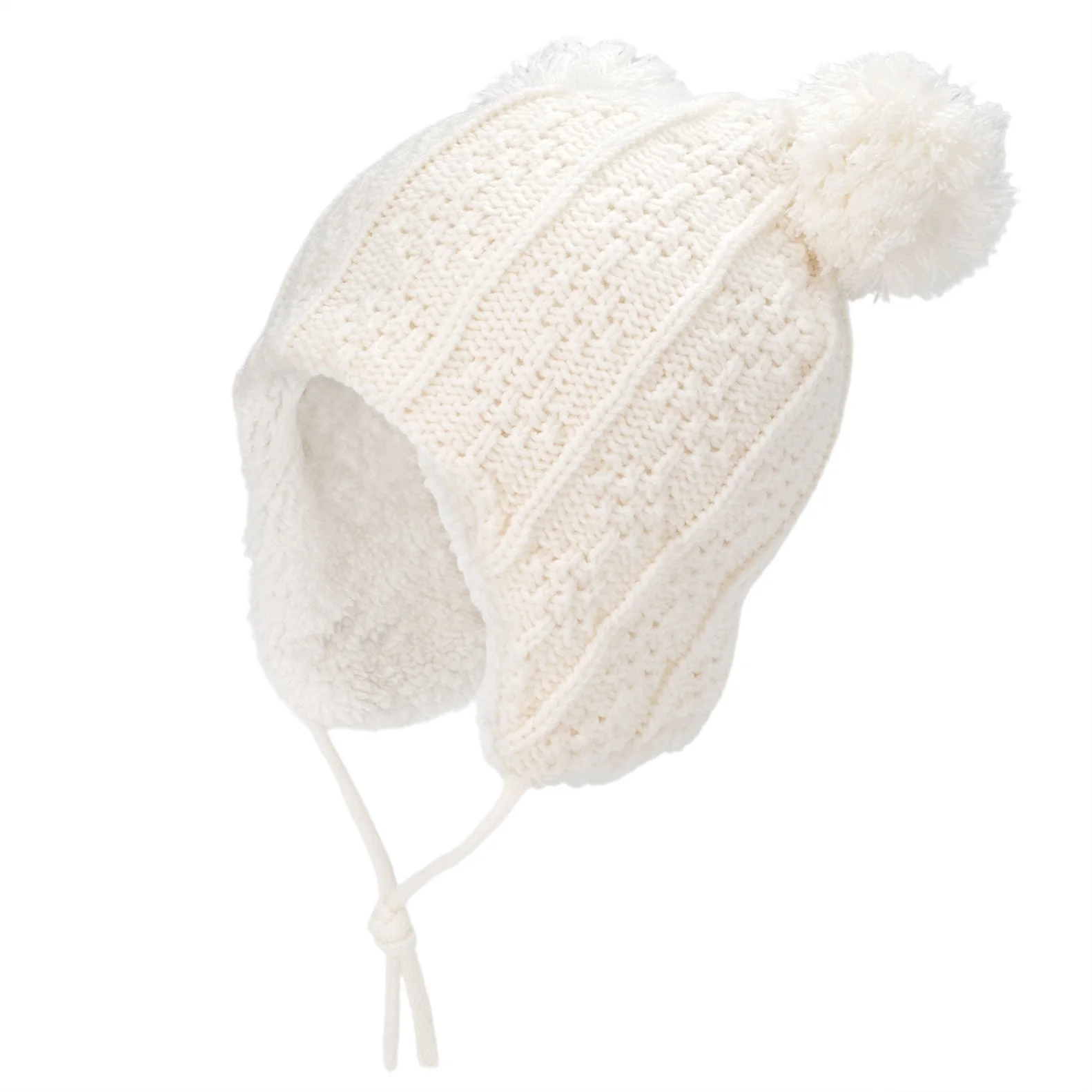 Cream Bear Knit Bear Beanie