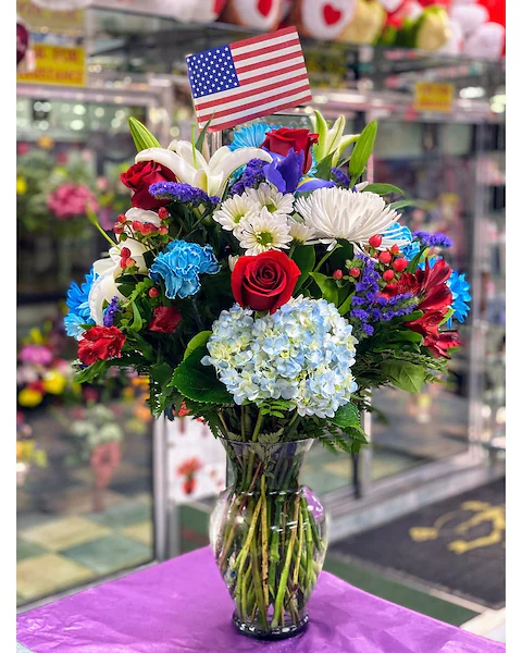 Red, White and Blue arrangement